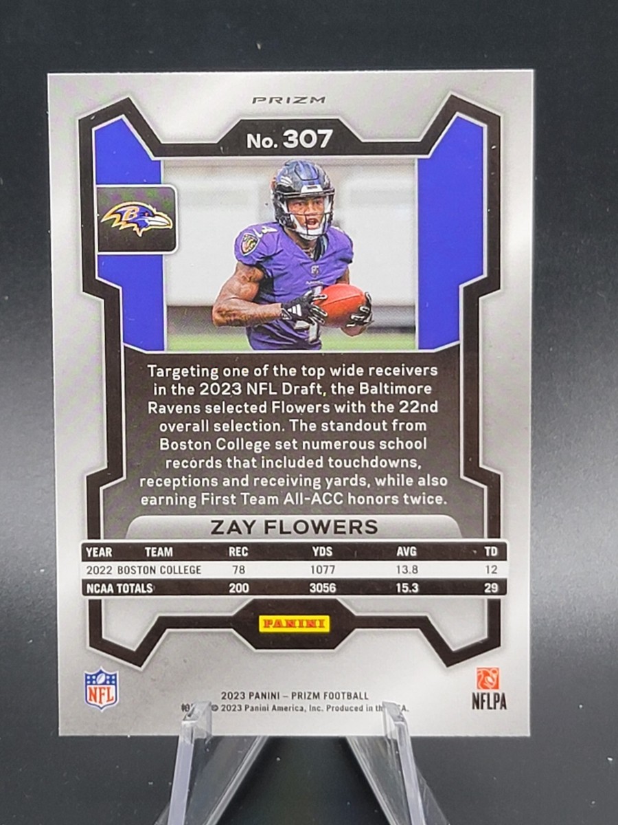 2023 Panini Prizm Zay Flowers Silver Prizm #307 Rookie Card