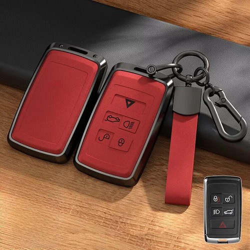 Aluminum Alloy Leather Car Key Case Cover For Land Rover Range Rover Sport Velar - Picture 17 of 18