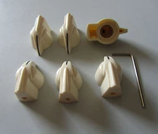 6x Aged White Raised Chicken Head Knobs 1/4" Guitar AMP Effect Pedal Knobs