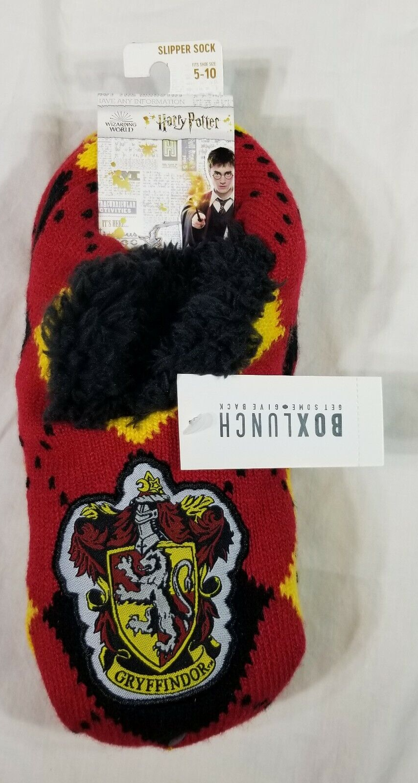 SAOLA Bioworld Harry Potter Calzino Ciabatta Grifondoro Suola Antiscivolo Foderato in Pelliccia Ecopelliccia