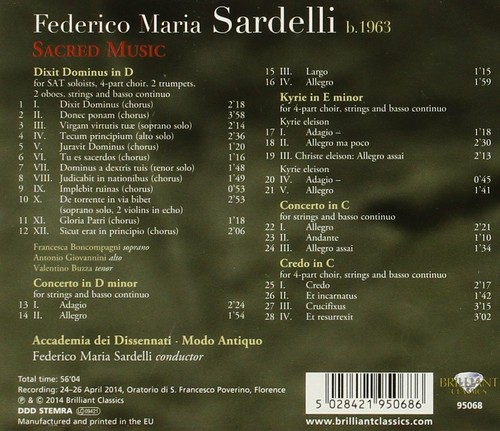 FEDERICO MARIA SARDELLI Sacred Music. Modo Antiquo CD NEW SEALED - Picture 2 of 2