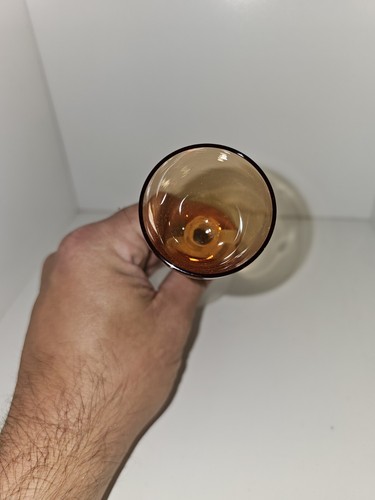Cambridge Glass Nude Statuesque Lady With Amber Wine Glass 6.5” RARE OPAQUE - Picture 3 of 5