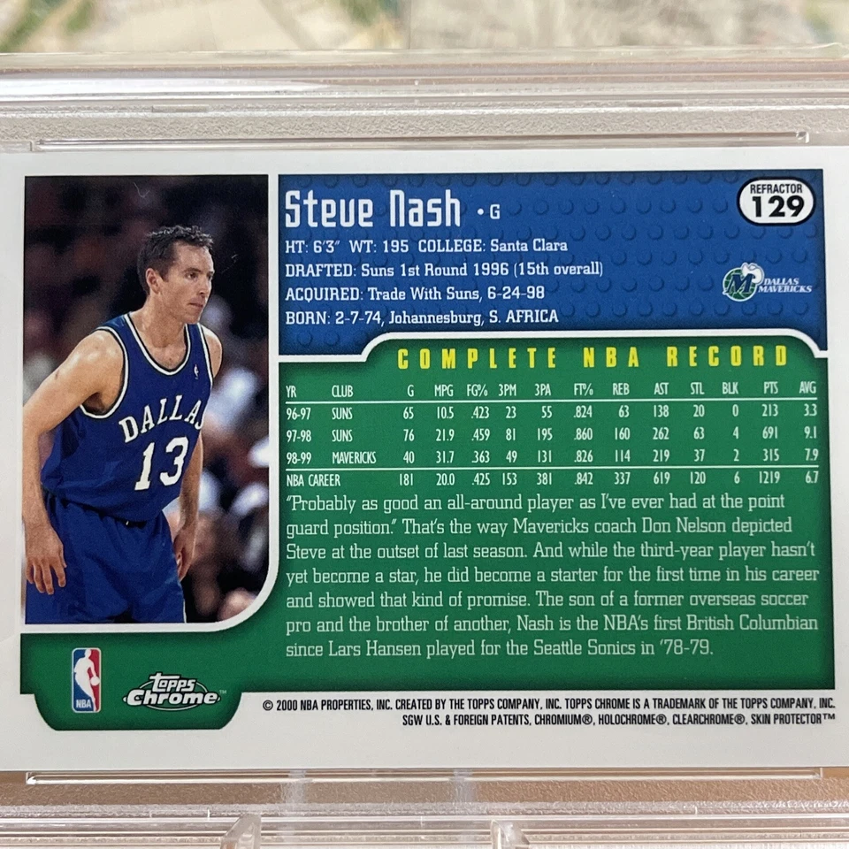 1999 Topps Chrome Steve Nash Refractor PSA9 - Image 4 of 4
