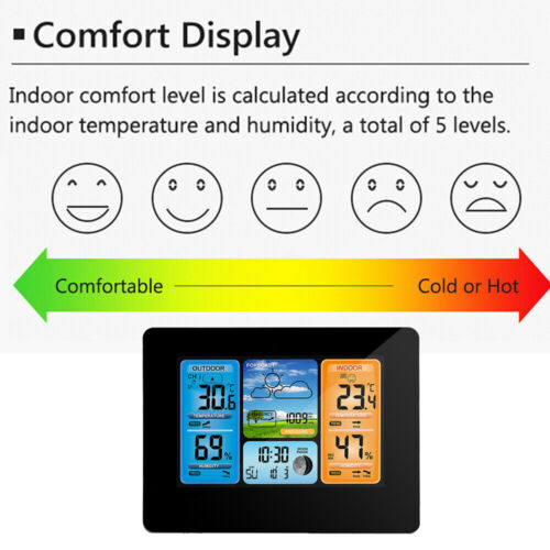 Stazione Meteo Wireless Digitale Interno/Esterno Casa Termometro Igrometro M0H3 - Foto 4 di 12