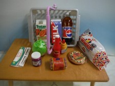 BARBIE KITCHEN LITTLES FOOD MART GROCERY BASKET LOT FREE SHIPPING