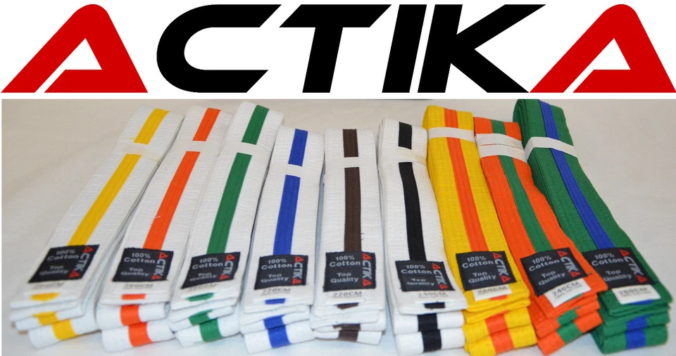 Budogürtel zweifarbig Karate Judo Taekwondo Kampfsport Ju-Jutsu Karategürtel - Bild 1 von 1