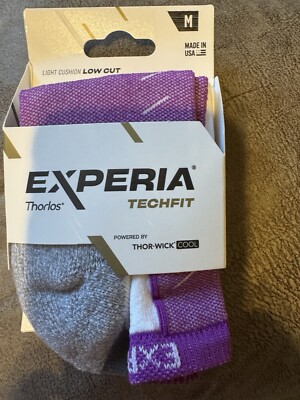 NWT Thorlos Experia Sock Berry Techfit Light Cushion Low Cut USA Size M Thorwick