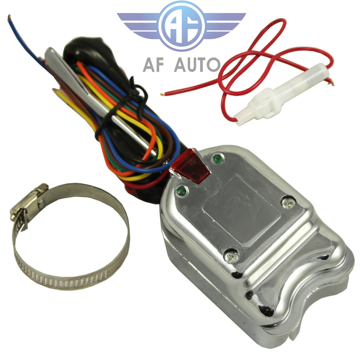 Afauto 12V Universal Turn Signal Switch With Flasher Kit - Chrome, For Hot Rods & Classic Cars