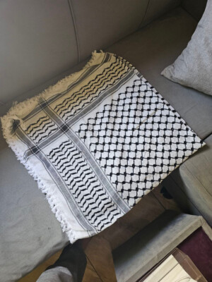 KEFFIYEH SHEMAGH FOULARD Original Coton Arabe Kufiya Arafat Fabriqué En