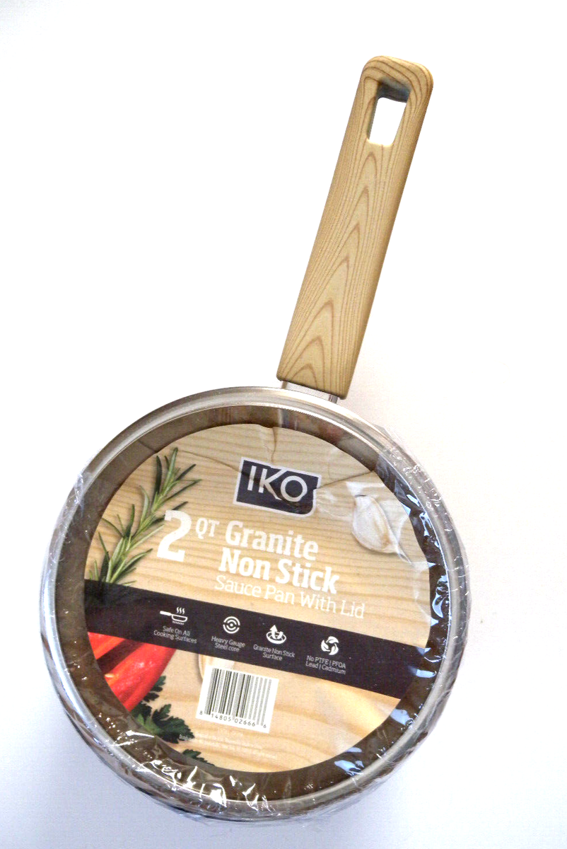 IKO 2 Qt Granite Non Stick Sauce Pan with Lid Cookware No PFOA