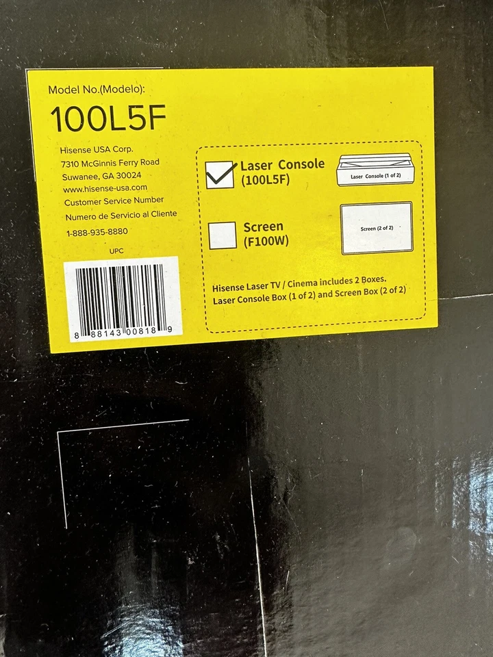 Hisense 100L5F 100" 4K UHD Android Smart Laser TV w HDR (No Screen) New - Image 3 of 3
