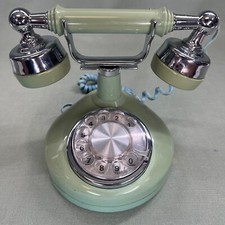 French Style Rotary Phone Vintage Electric Telephone Celebrity Dial Phone Blue