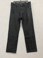 Southpole Jeans Mens 32x32 Black Straight Legs Distressed Dark Wash