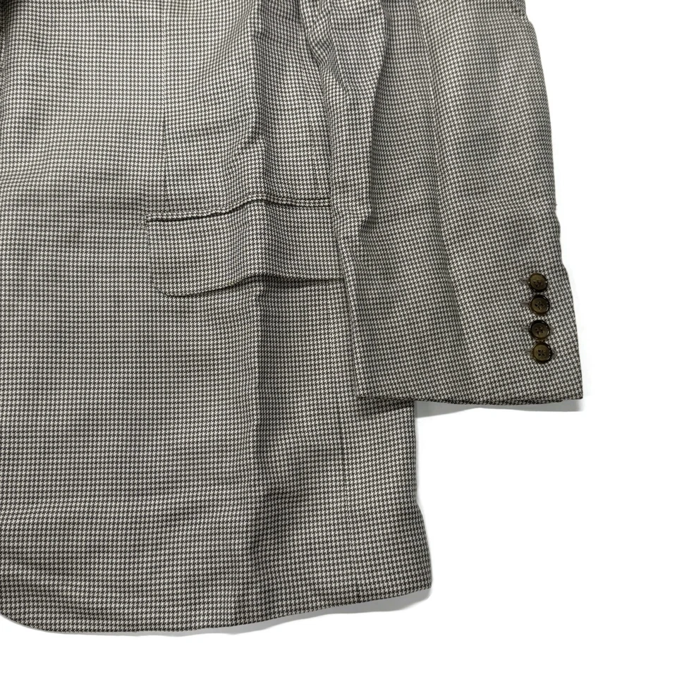 Blazer Brioni 42R Lana y Seda Nomentano Chaqueta Cirujano Puño Beige Pata de Gallo Foto 3 de 4