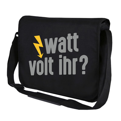 WATT VOLT YOU? Electrician Power Work Sayings Fun Crossbody Messenger Bag