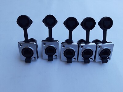 5x EtherCON RJ45 Female Panel Mount Connector up