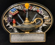 Academic Lamp of Knowledge 7 1/2" Burst Thru Resin Trophy