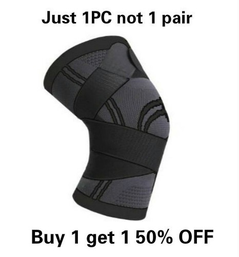 Knee Sleeve Compression Brace Support Pads Sport Joint Pain Arthritis with Wrap - Picture 7 of 9
