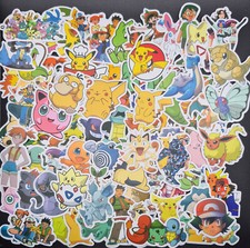 Pokemon Stickers 50 Pack Random Assortment Trainer Special Decals Early Gen TCG
