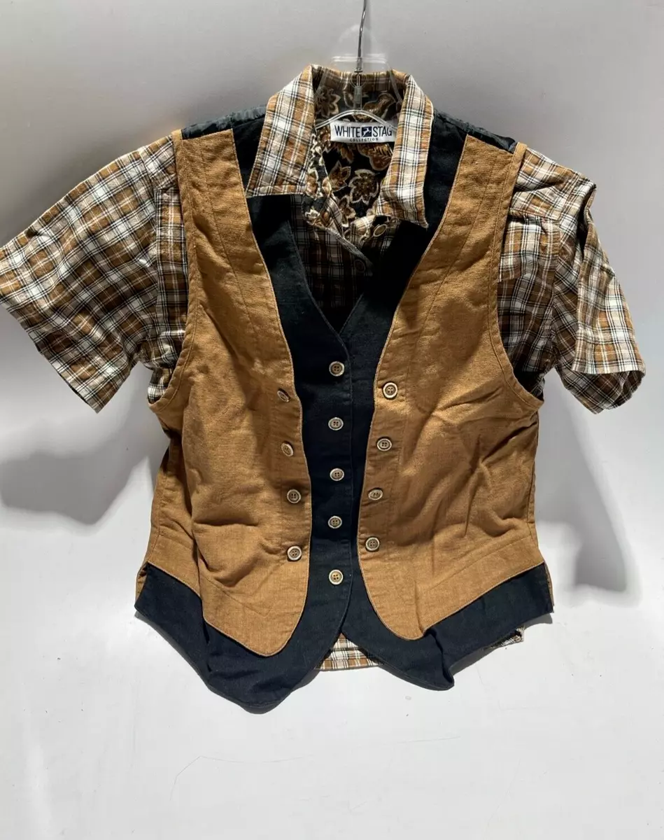 Short sleeve button clearance up with vest