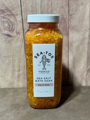 Bath & Body Works SEA-TOX SEA SALT BATH SOAK 17 oz  RESTORE Large RARE Retired