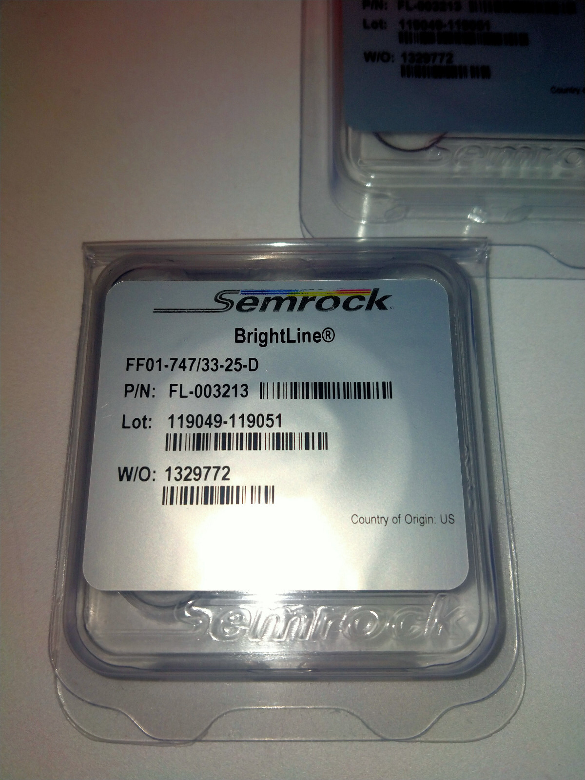 Filtre optique 747nm Semrock FF01-747/33-25-D à bande passante étroite 33nm