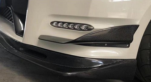 Car Carbon Fiber Front Bumper Spoiler Canard Kit For 2012 Nissan Skyline GTR R35 - Picture 7 of 9