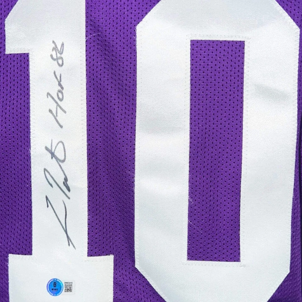 Fran Tarkenton Signed HOF 86 Inscription Minnesota Purple Football Jersey (Becke - Image 2 of 3