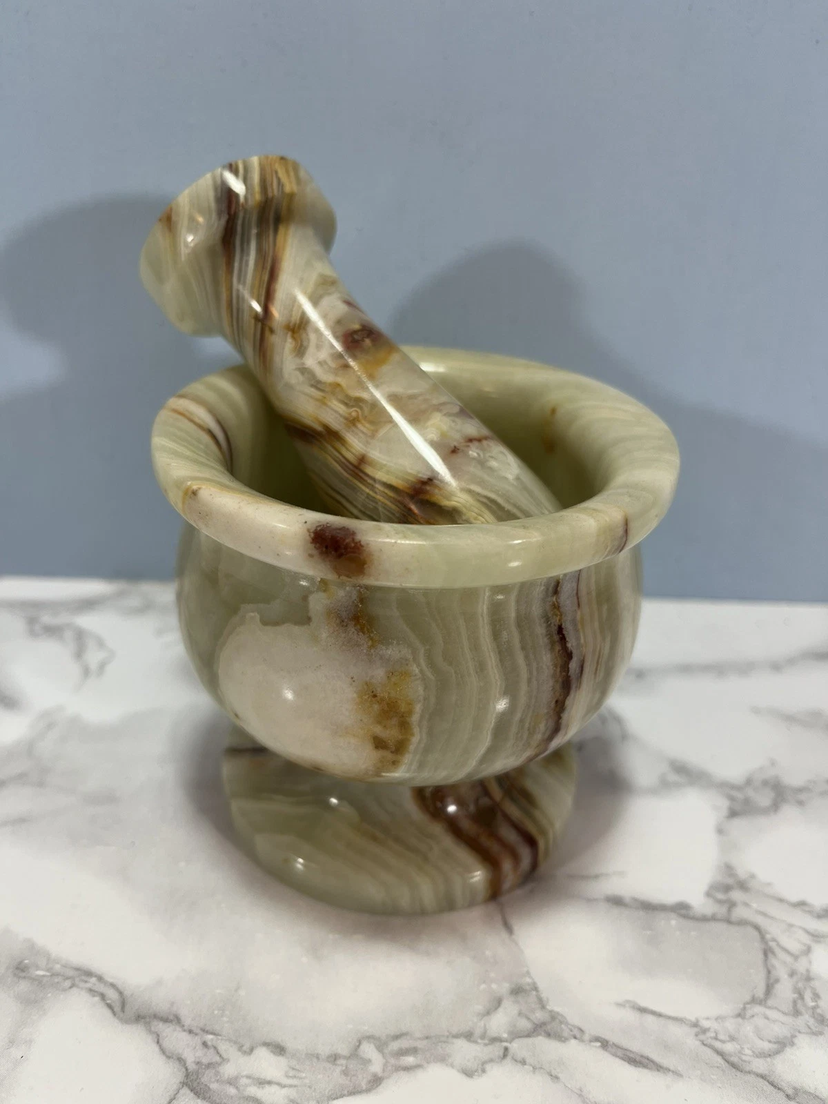 Vintage Onyx Pestle & Mortar / Spice Grinder (unused)