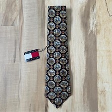 Vintage Tommy Hilfiger Tie New NWT Deadstock Silk Navy Blue Nautical Preppy USA