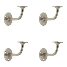 Support de main courante 4 x rail de rampe d'escalier robuste en nickel satiné mural