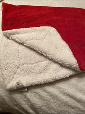 Threshold Plush Throw W/ Faux Lining 59”x 44” Red   New