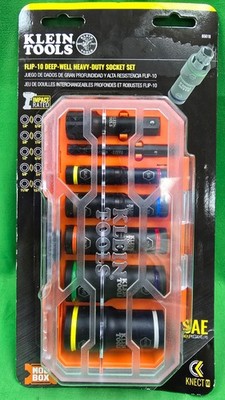 Klein Tools 65618 KNECT Flip-10 SAE Impact Deep Socket Set NEW (C5)