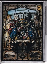 Zeppelin Wappen als Fensterbild in Bleiverglasung mit Kette zum Aufhängen