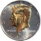 DANBURY MINT-KENNEDY HALF DOLLAR COLLECTION-2010-P-LAYERED 24 GOLD & .999 SILVER