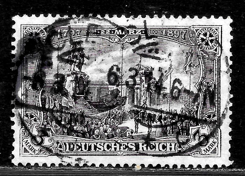 HICK GIRL-USED  GERMAN  SC#94  UNVELLING KAISER WILHELM I MEMORIAL      X4438