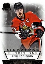Erik Karlsson Senators Signature Renditions 2017-18 UD The Cup Blank Back