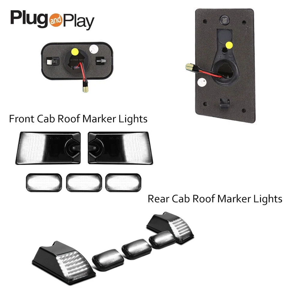 10X Luz de circulación marcador de techo de cabina LED blanca lente de humo negra para 03-09 Hummer H2 Foto 2 de 4