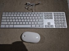 Genuine Apple A1243 Wired Mac Standard USB Keyboard  Wireless Mouse A1197