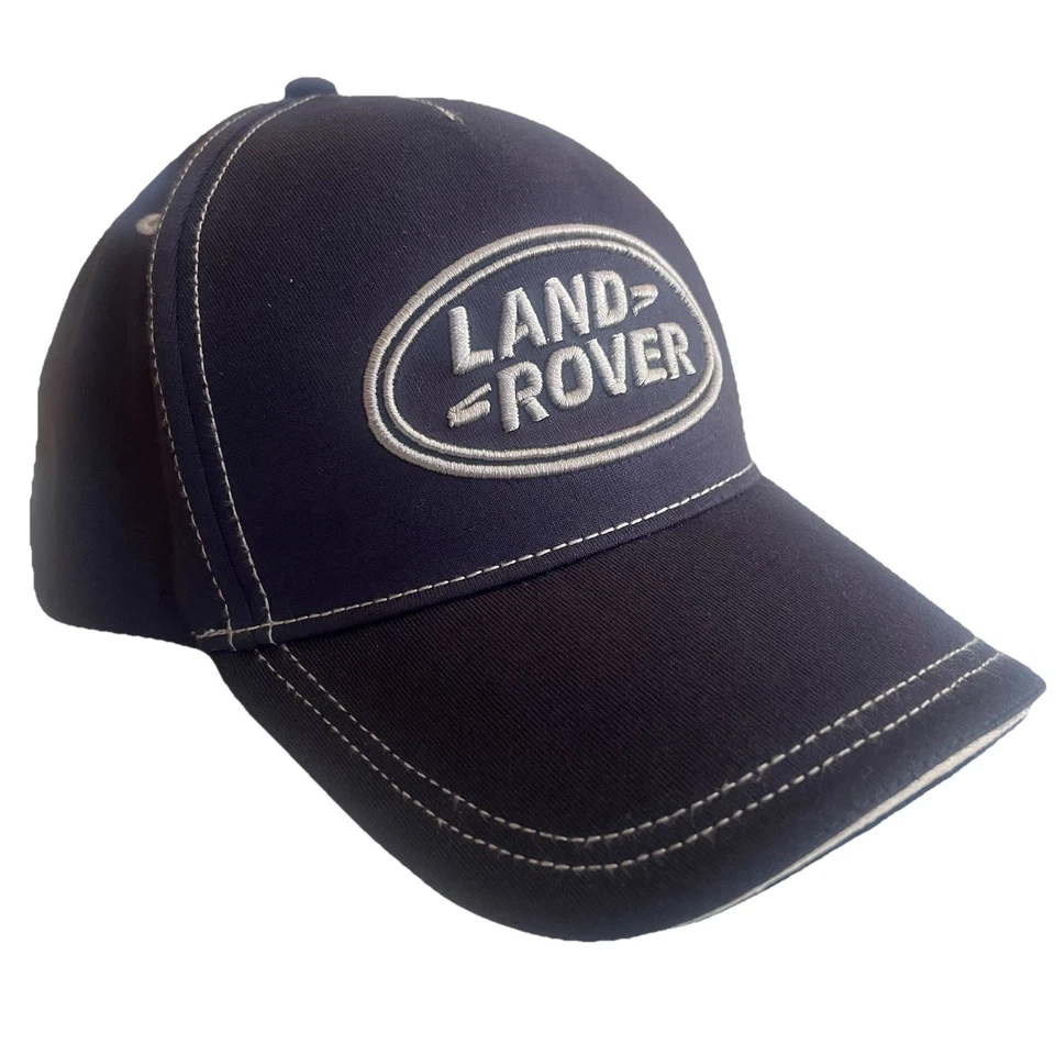 Land Rover Gear OEM Azul Marino 3D Bordado Logo Sombrero Gorra Ajustable con Correa Foto 2 de 4