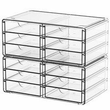 Yieach 2 Pack Acrylic Storage Drawers With 12 Large-12 Drawers-2Pack, Clear