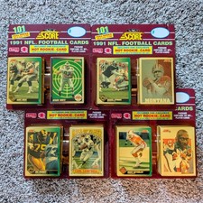1991 Score NFL Football 101 Card Blister Pack Lot of 4 Series 1 &amp; 2 - 404 CARDS!