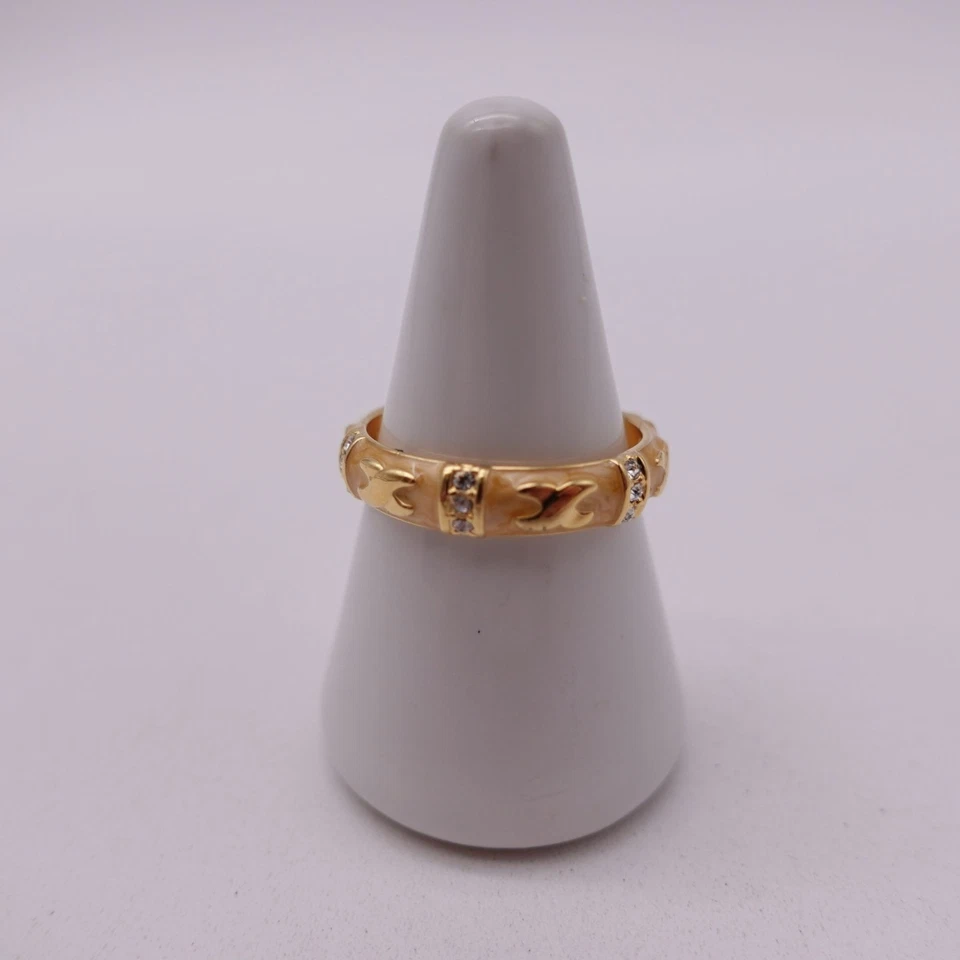 Anillo de mujer Lauren G Adams amarillo esmalte circonita cúbica a la moda apilable Foto 4 de 4