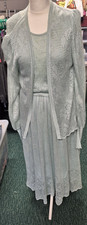 Medici Italy Pale Green Fine knitted Dress and Jacket Size M CHARITY SALE