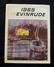 VINTAGE 1965 EVINRUDE OUTBOARD MOTOR BROCHURE + PRICE LIST BOAT MARINE
