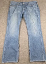 True Religion Men's Blue Jeans Denim Straight - 42x32