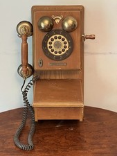 Vintage Thomas Collector  s Wooden Hanging Corded Telephone Model PP-91 Read 