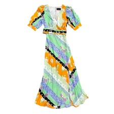 ASOS Design Belted Midi Tea Dress in Mixed Floral, Size 0