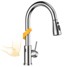 Grifo de cocina sin contacto con rociador extra ble, grifo inteligente de acero