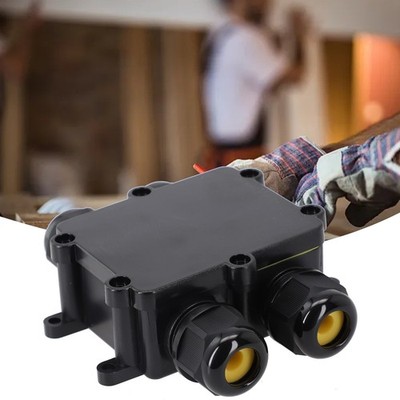 Junction Box Cable Sleeve IP68 Waterproof Connection H Socket 4-Way Black